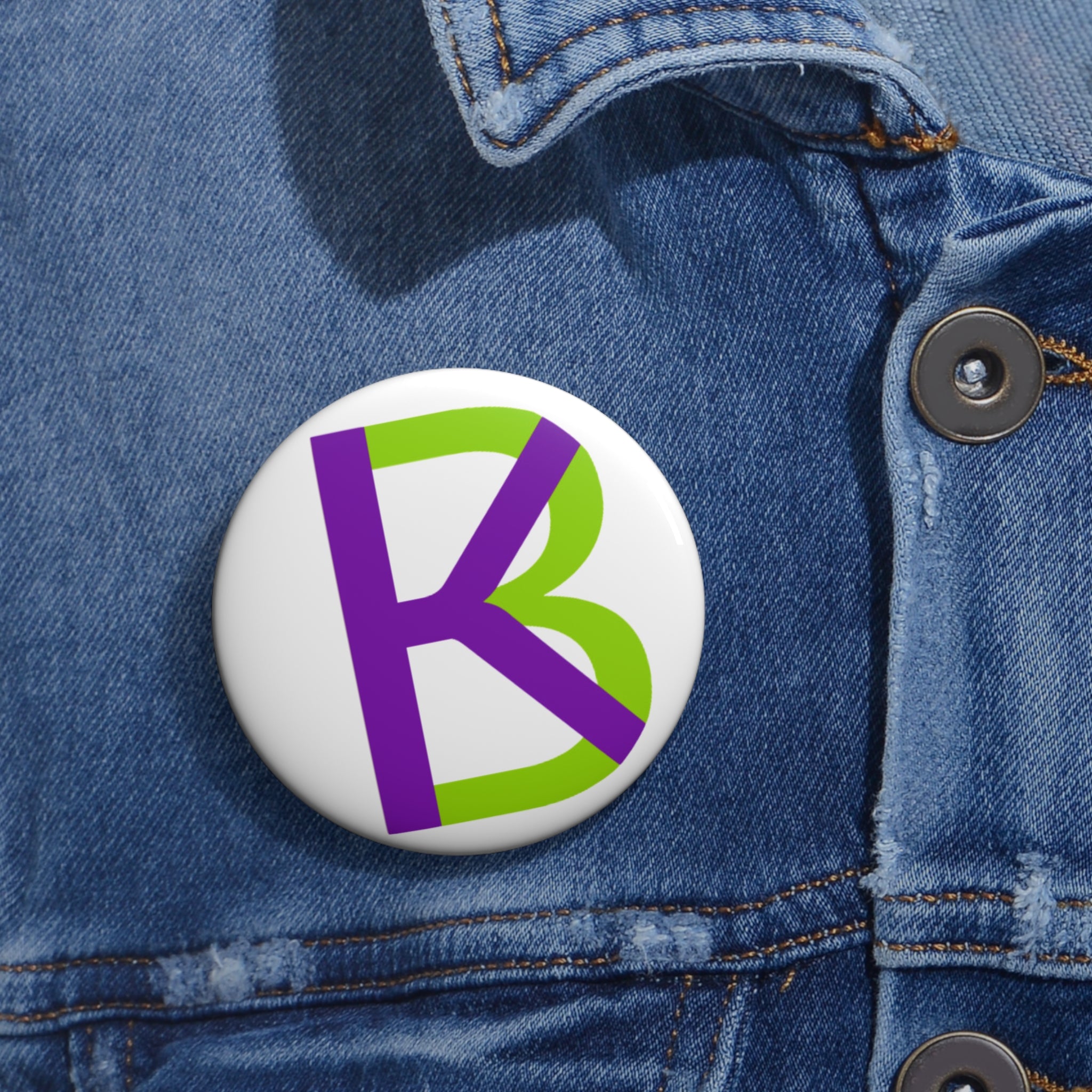 Personalized Custom Pin Buttons - Monogram B Design