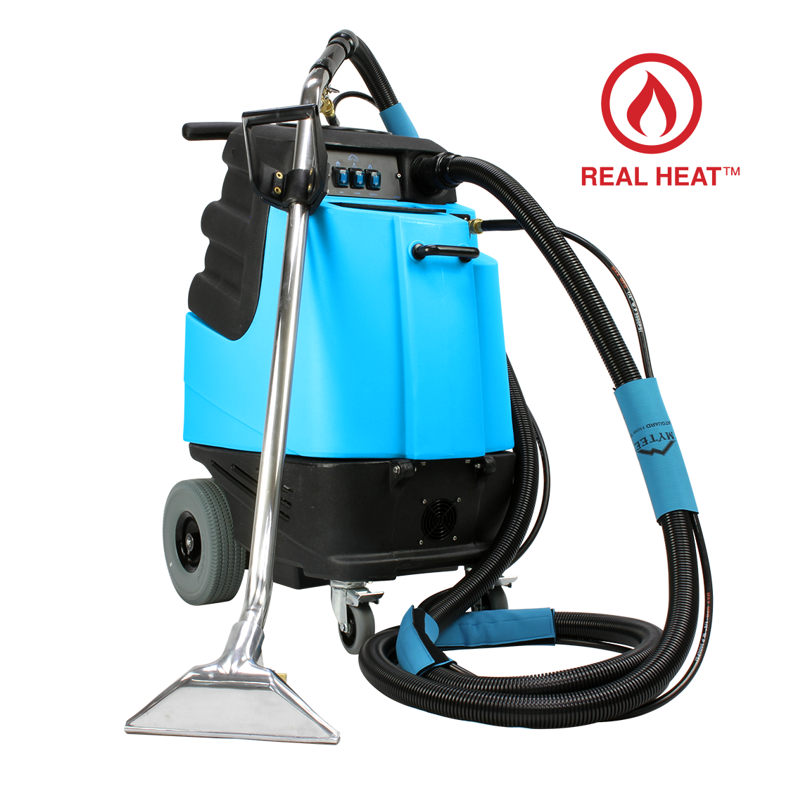Mytee 2002CS carpet extractor package front right view on transparent background