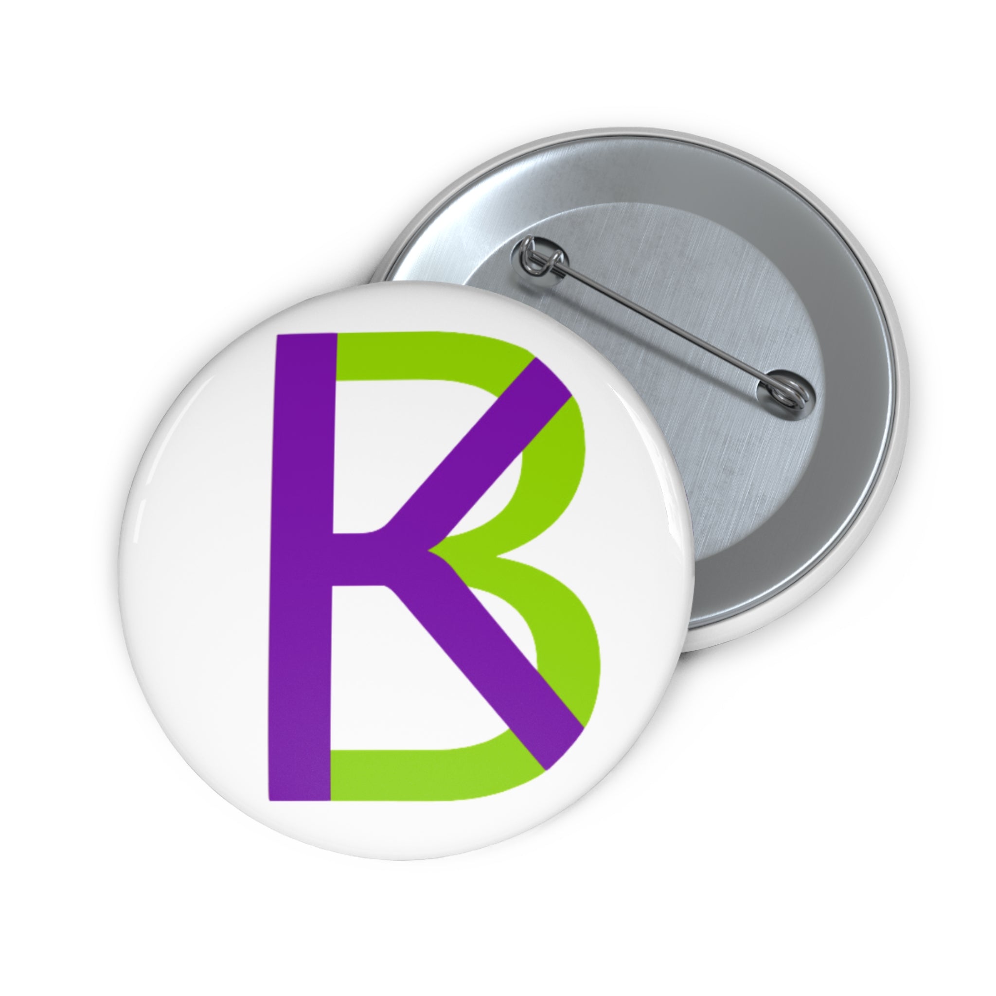 Personalized Custom Pin Buttons - Monogram B Design