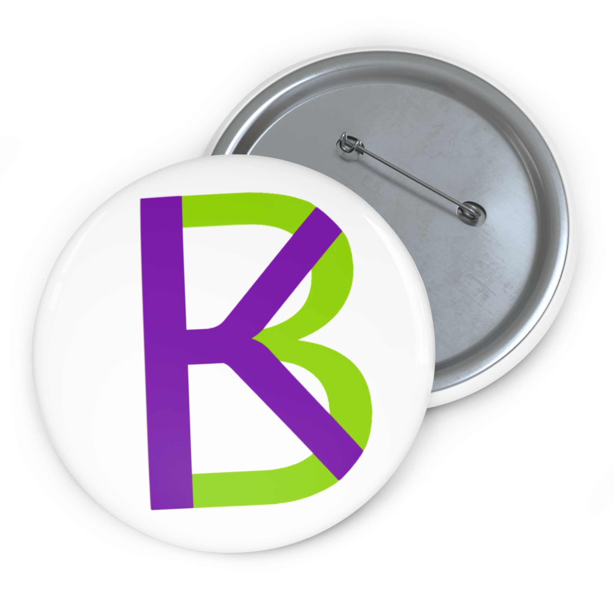 Personalized Custom Pin Buttons - Monogram B Design