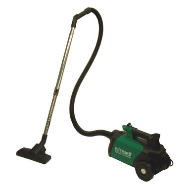 Full body view of Bissell BGC3000 Canister Vacuum on white background, showcasing its sleek design for versatile cleaning.