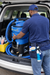 Esteam ninja 200 portable carpet extractor in trunk of car