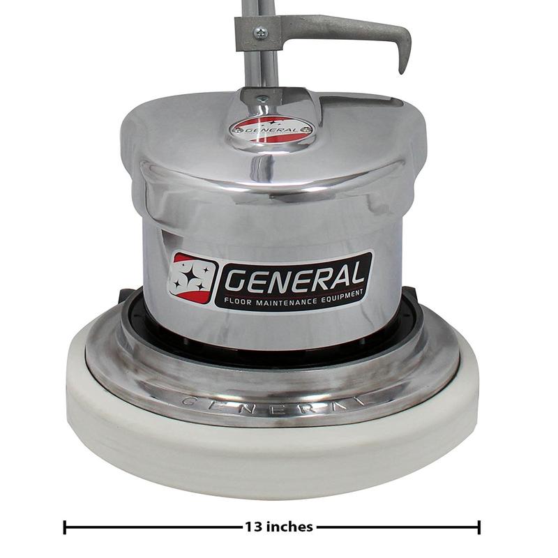 Close-up view of the bottom of the General Floorcraft 13" Floor Machine Buffer KCD-13
