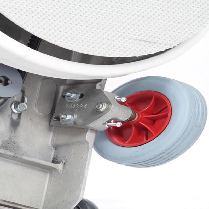 Close-up of the wheel section at the bottom of General Floorcraft 1500 RPM 20" Burnisher 1500DC-1.