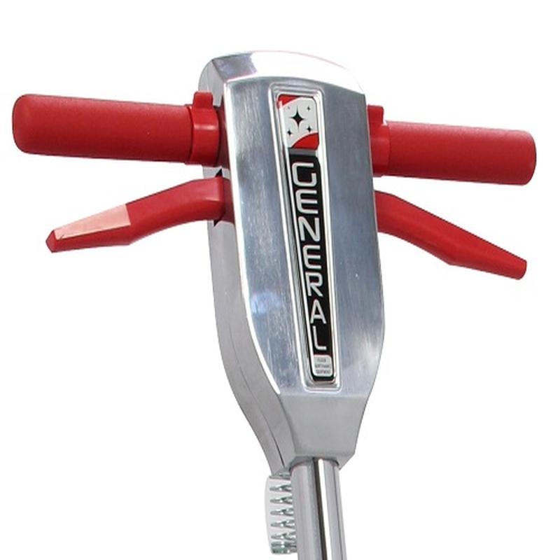Close-up of the handle on the General Floorcraft 23" Floor Machine Buffer KCD-23 for ease of use.