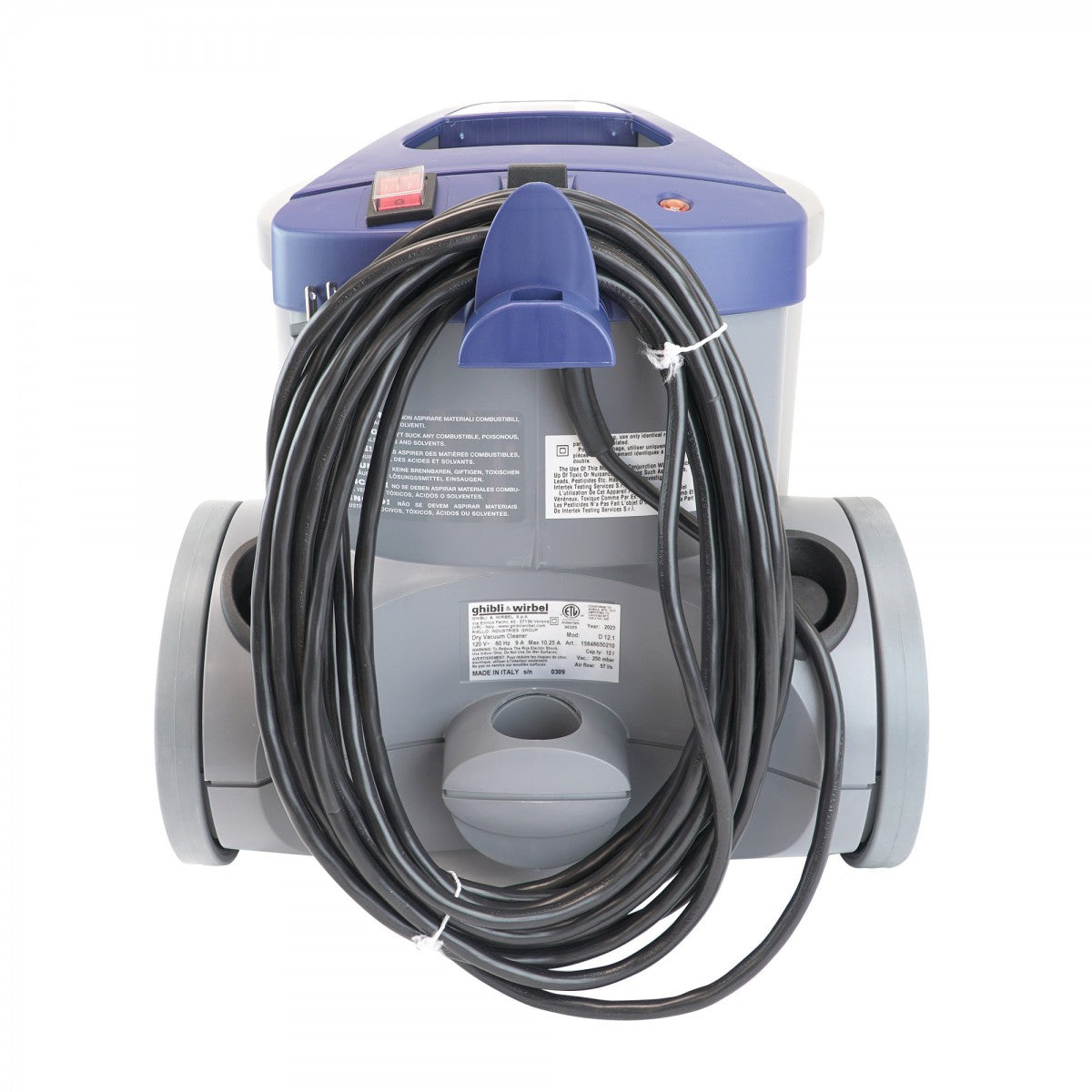  Back view of Johnny Vac Commercial Canister Vacuum AS6 with tube