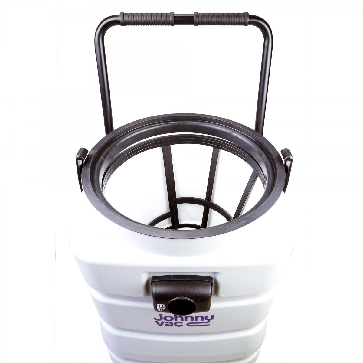 Top open view of Johnny Vac Ghibli Heavy Duty Wet & Dry Vacuum JV420HDM on white background