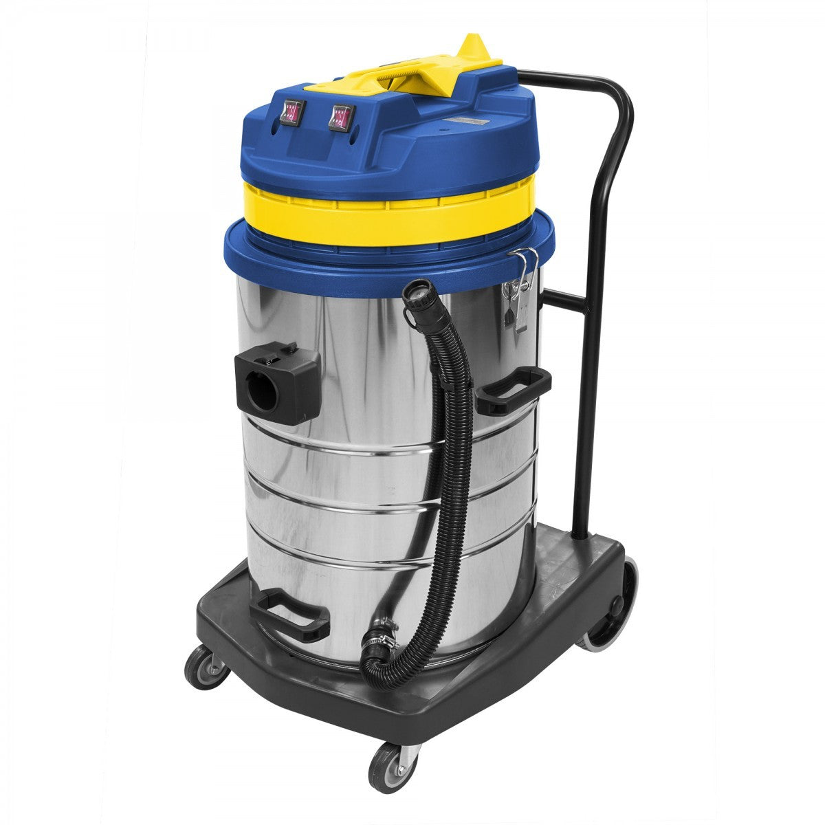  Front view of Johnny Vac Ghibli Wet & Dry Vacuum JV420M2 18.5 Gal with brushes and accessories on white background