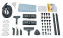 Close-up view of Vapamore MR-1000 Forza Commercial Steamer accessories including various tools.