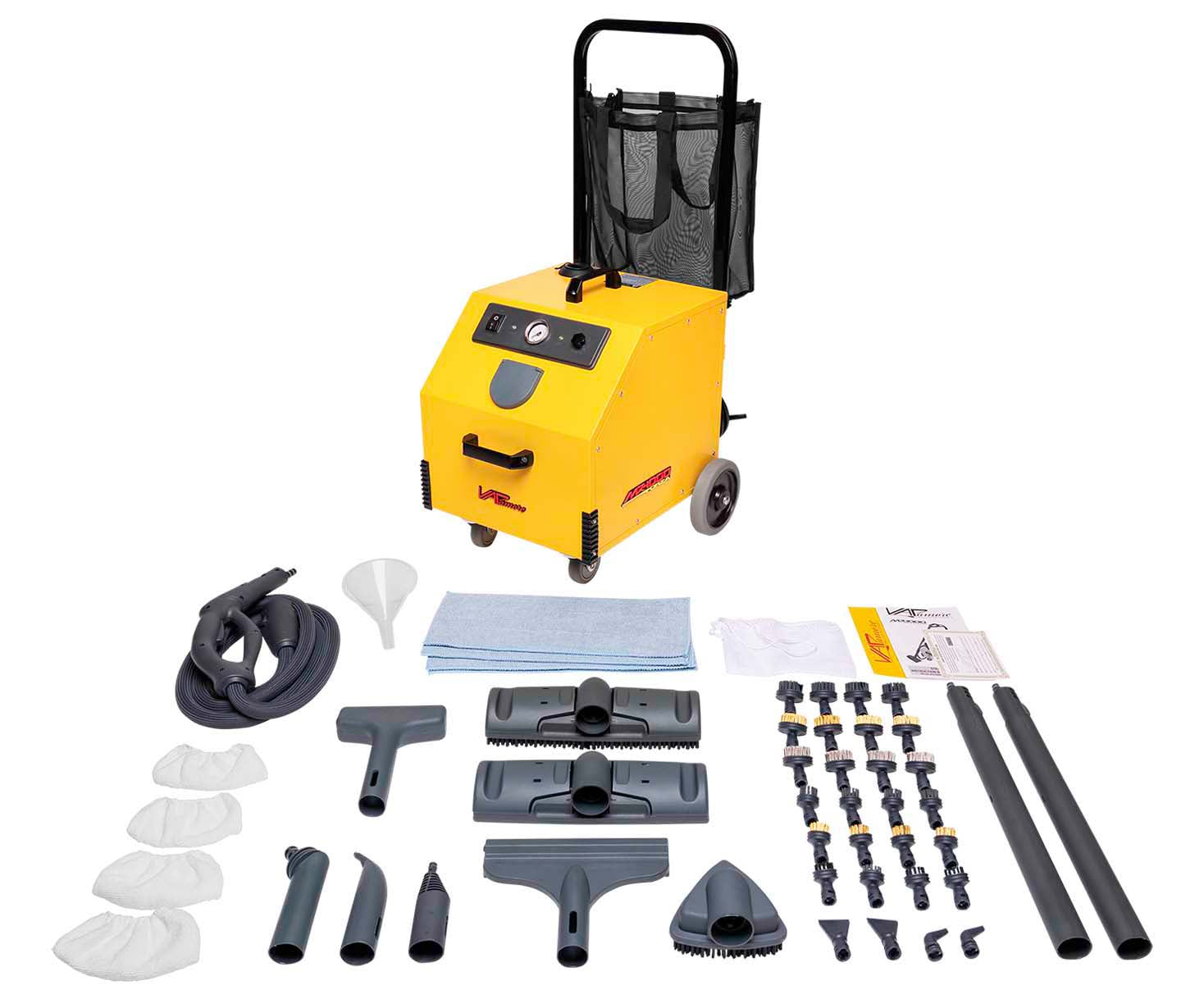  Vapamore MR-1000 Forza Commercial Steamer accessories with main unit for versatile cleaning options.