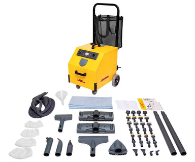  Vapamore MR-1000 Forza Commercial Steamer accessories with main unit for versatile cleaning options.